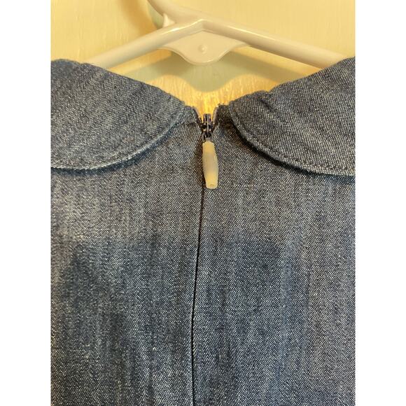 Bemidji chambray short sleeve dress blue denim collared pleated Size 1 US 12 mo - Picture 4 of 8